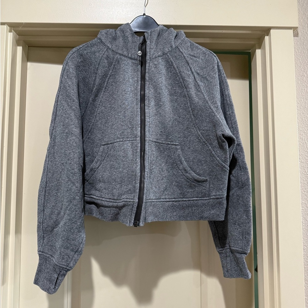 lululemon athletica Gray Full-Zip Hooded Scuba